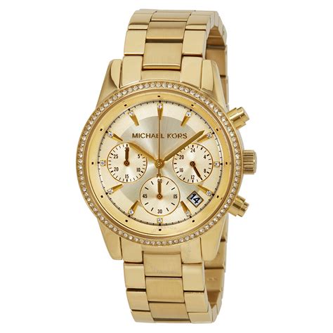 michael kors watch gold diamonds 251304|Michael Kors chronograph.